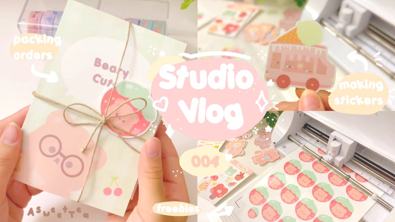 Studio vlog 004: launching my new shop, packing orders asmr, making stickers, prepping for shop