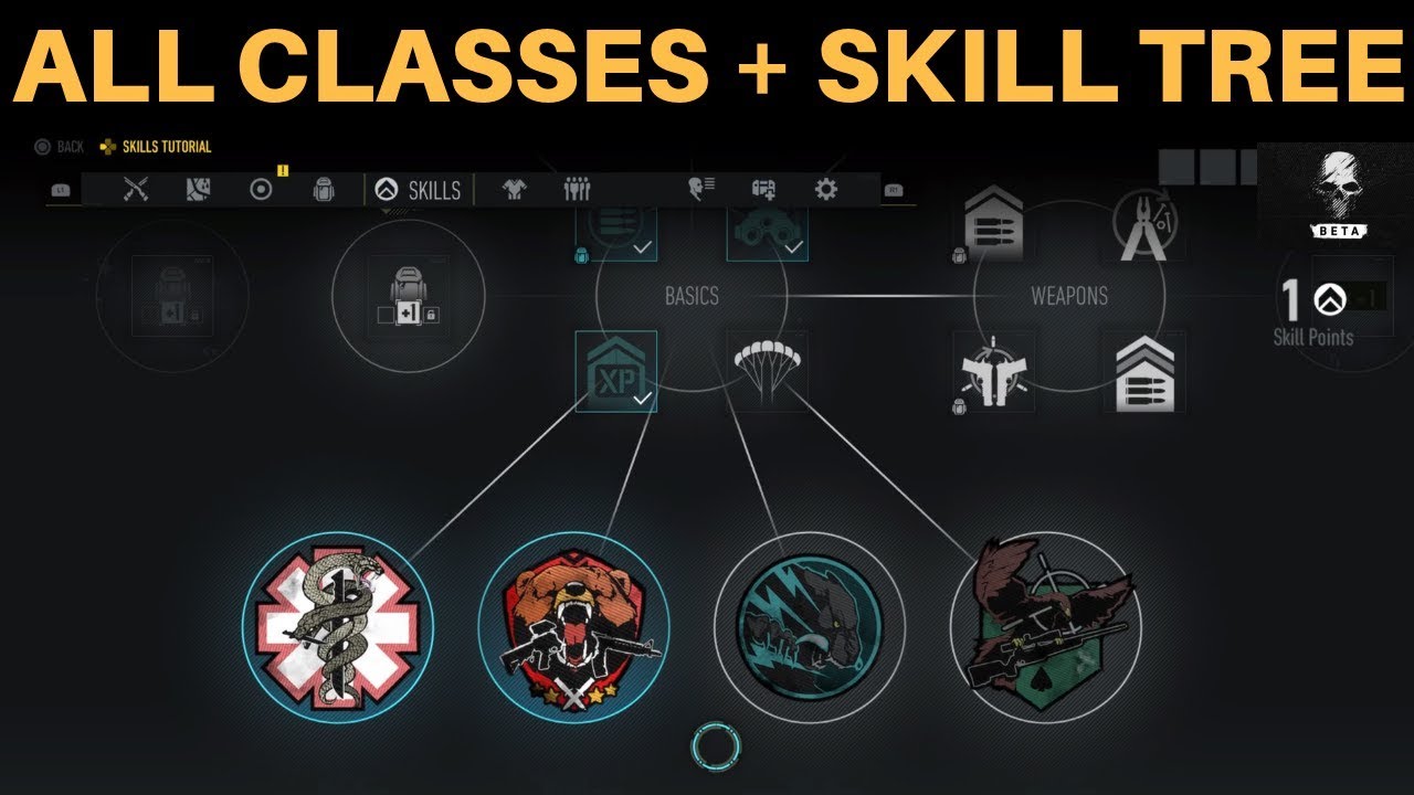 Ghost Recon Breakpoint - ALL CLASSES + SKILL TREE