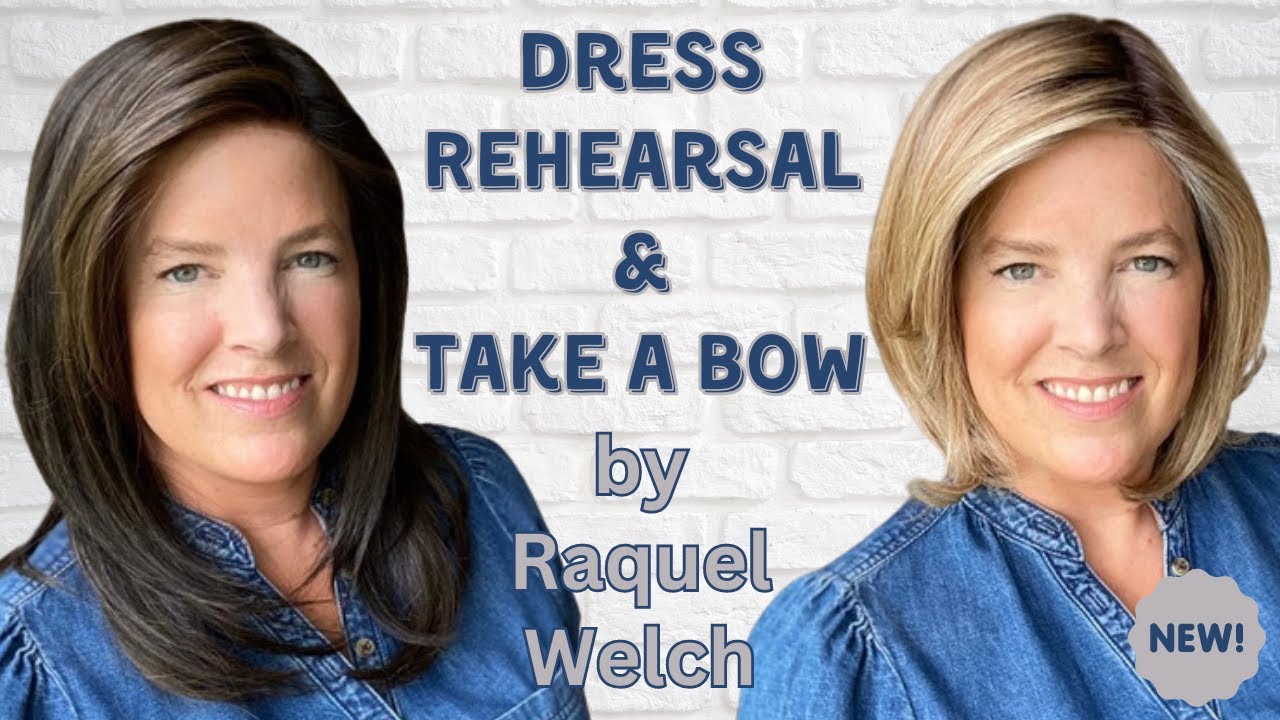 DRESS REHEARSAL in SS Iced Java & TAKE A BOW in SS Wheat by Raquel Welch, Wig Review, Styling, Color