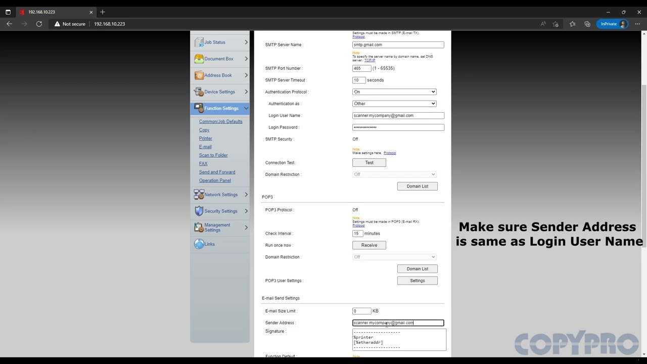 Kyocera Scan To Email Set up