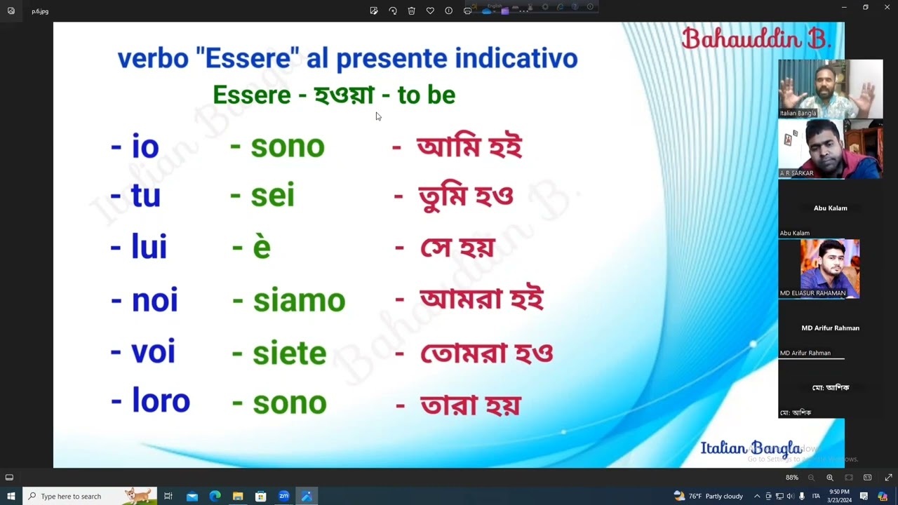 ইতালিয়ান ভাষা -  14 (first part) italian past tens (সাধারণ অতীত) passato prossimo জানতেই হবে