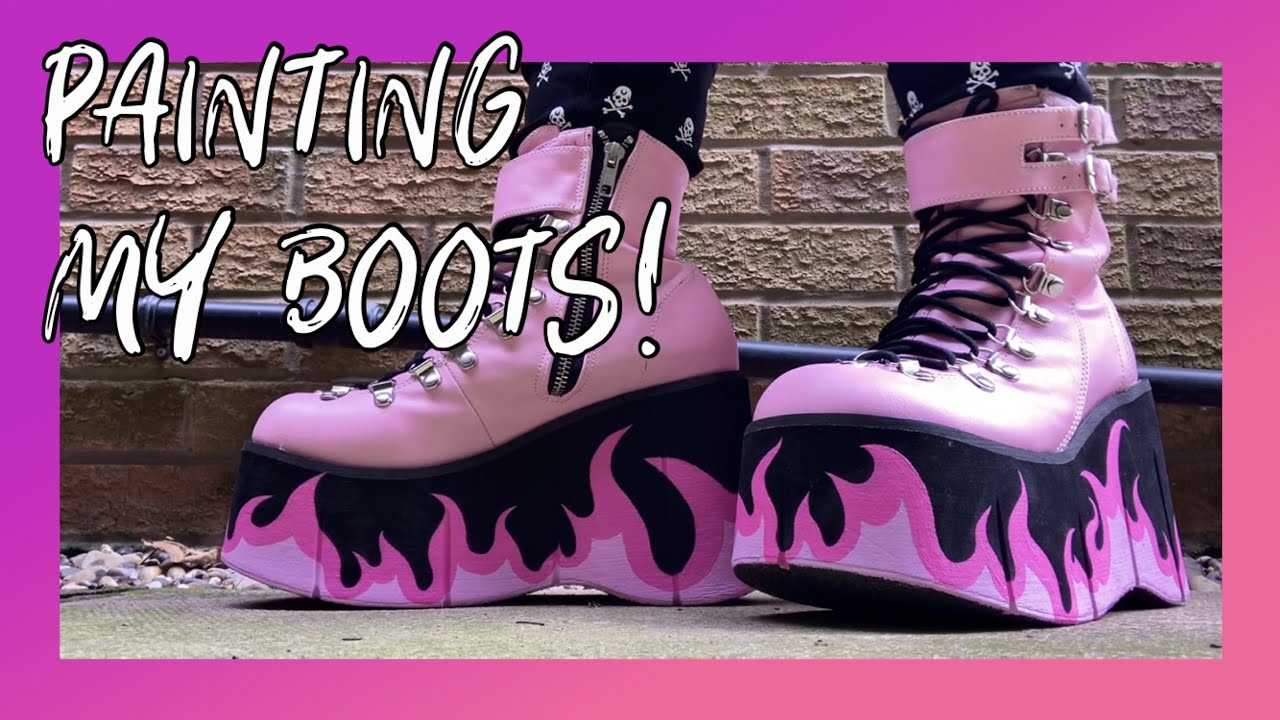Painting FLAMES on my Demonia boots