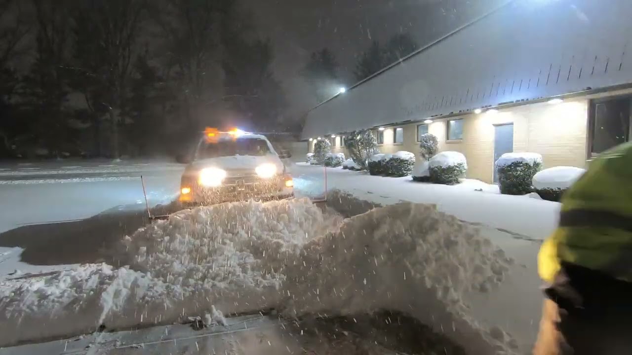 Snowdogg MD80 plowing snow with 1/2 a ton