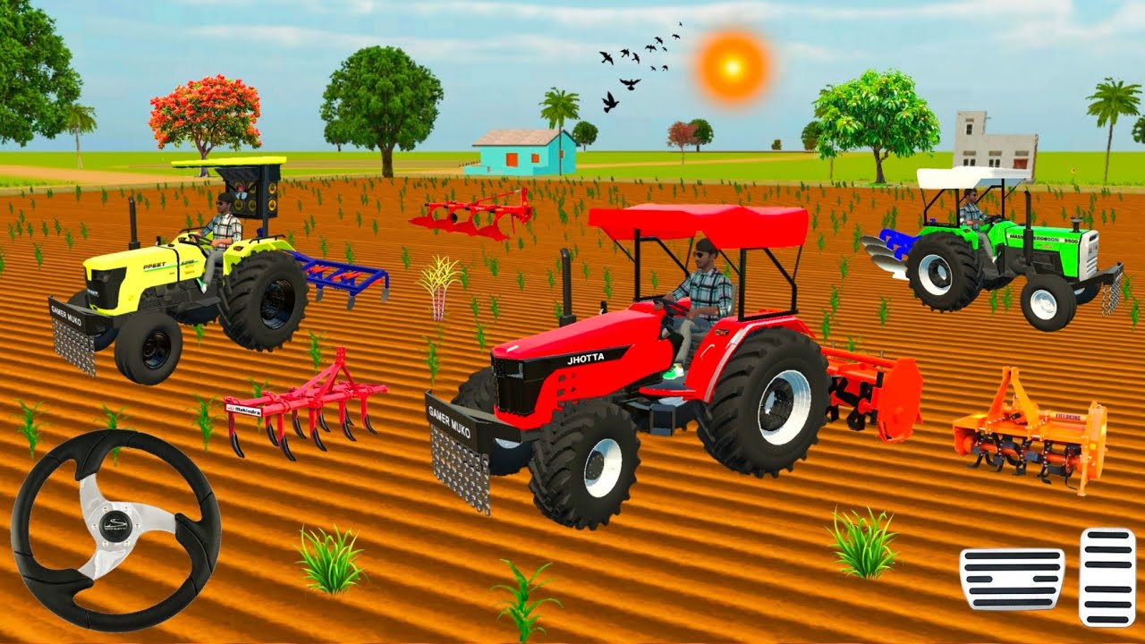 JHOTTA 🚜 // MASSEY 🚜 // PREAT 🚜 // TRACTOR , CULTIVATOR  FROM FARMING 🌾🌿 3D GAM VIDEO #gaming 