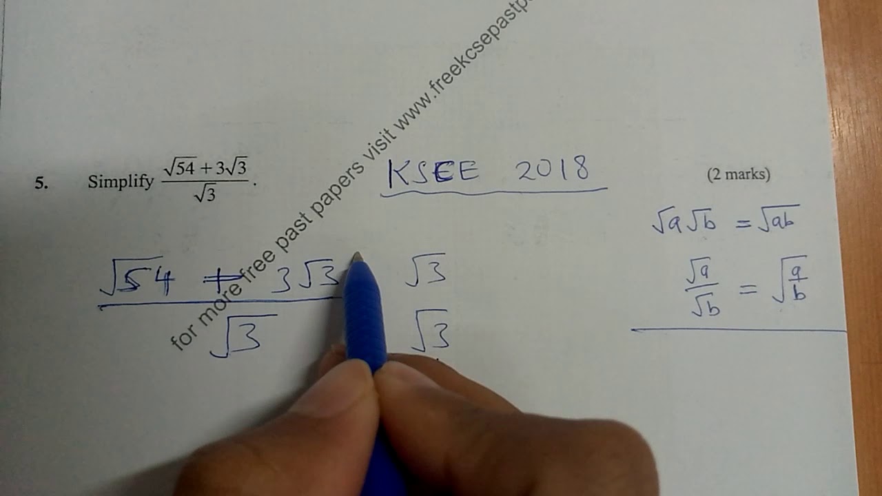 KCSE 2018 - SURDS