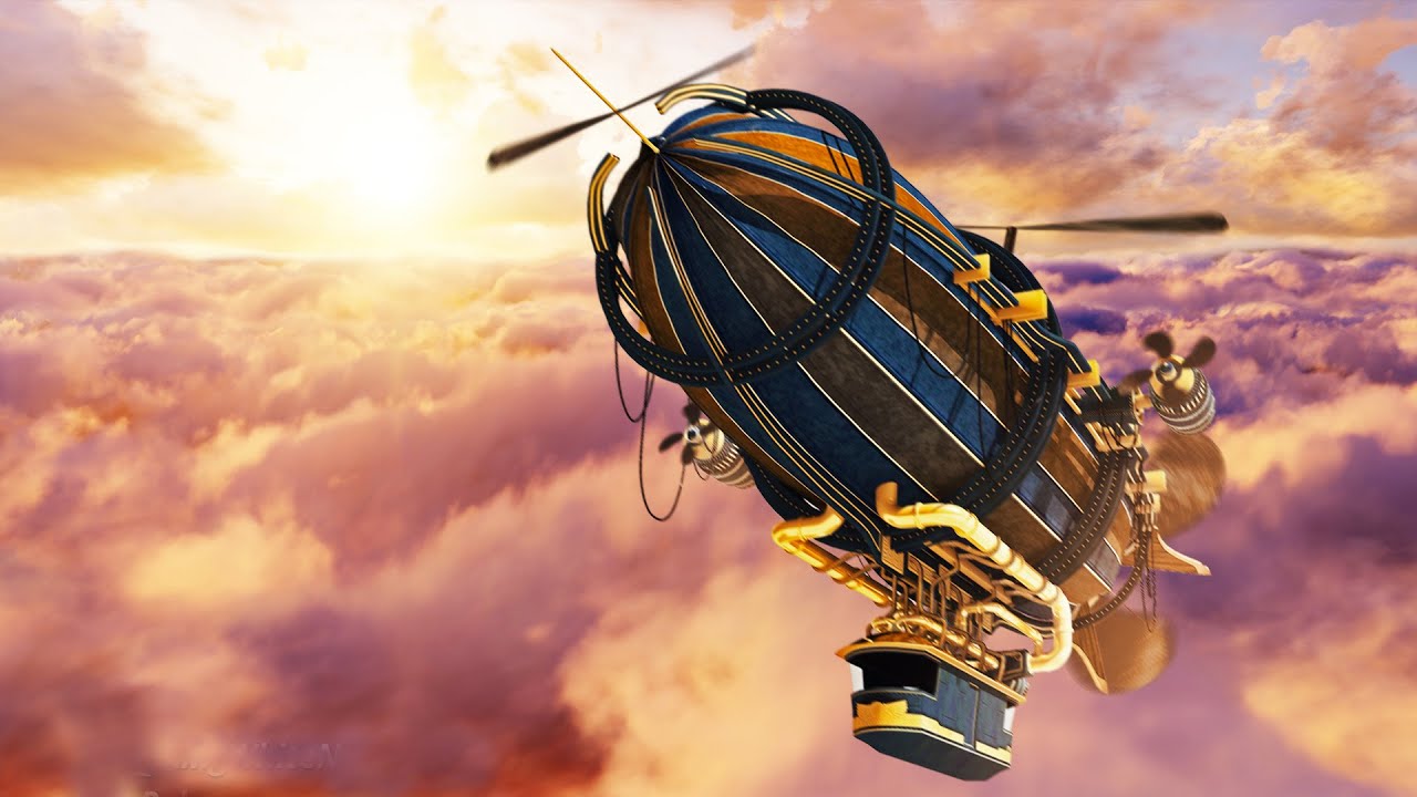 Airship Drone White Noise | Steampunk Sounds for Studying, Focus, Sleep | 10 Hour Ambient Soundscape