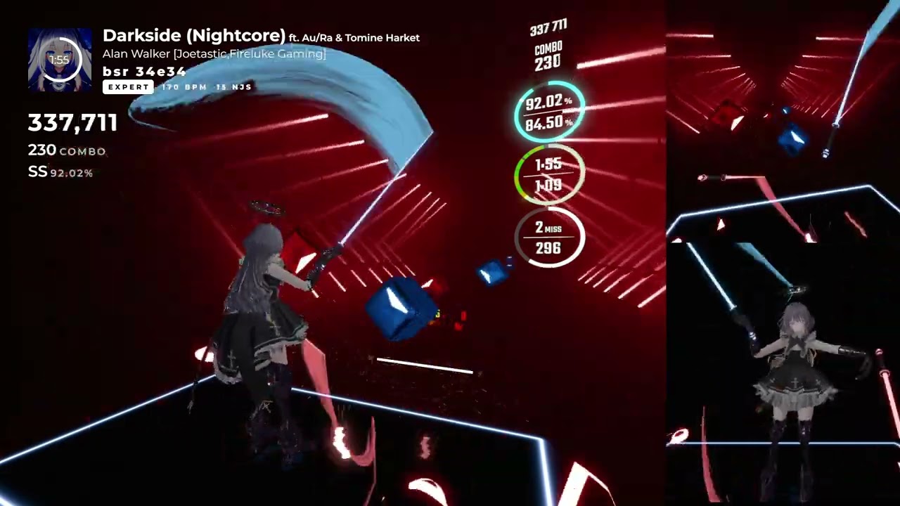 【BeatSaber】Darkside(Nightcore)_Alan Walker & feat. Au/Ra & Tomine Harket【expert】