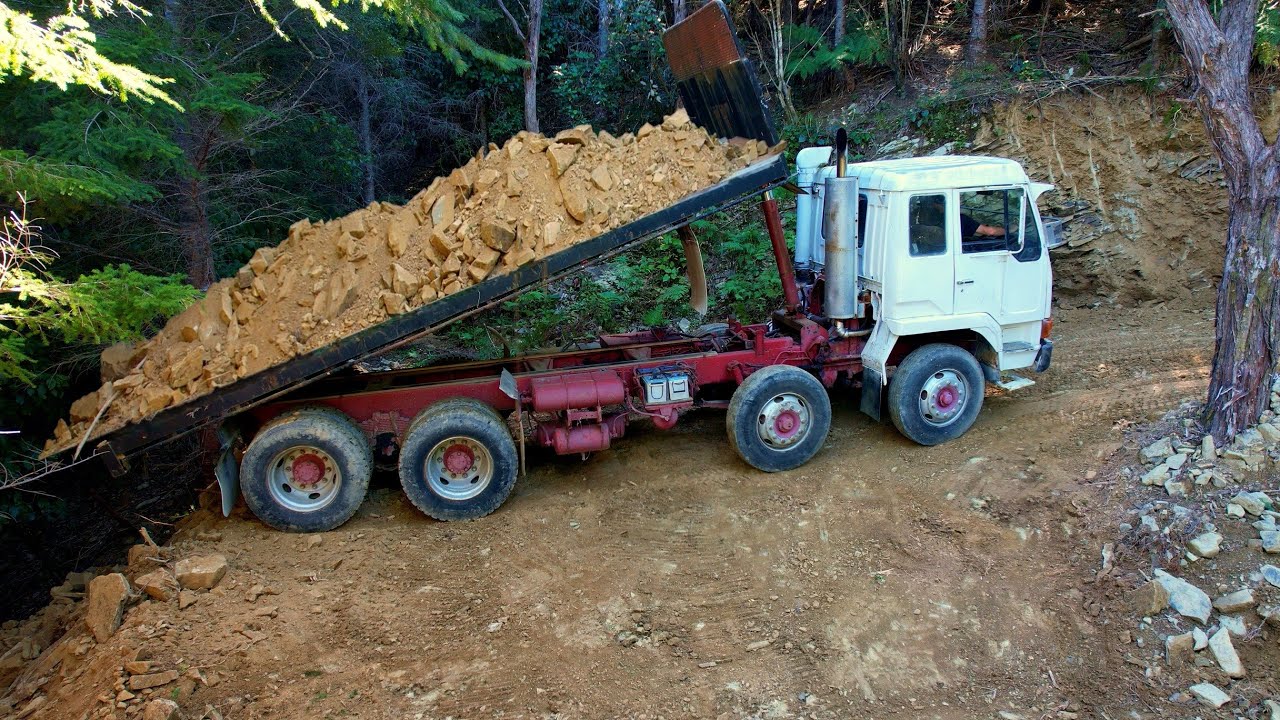 Hauling Rock with My 12-Wheel V8 Dump Truck &ndash; Widening the Mountain Driveway