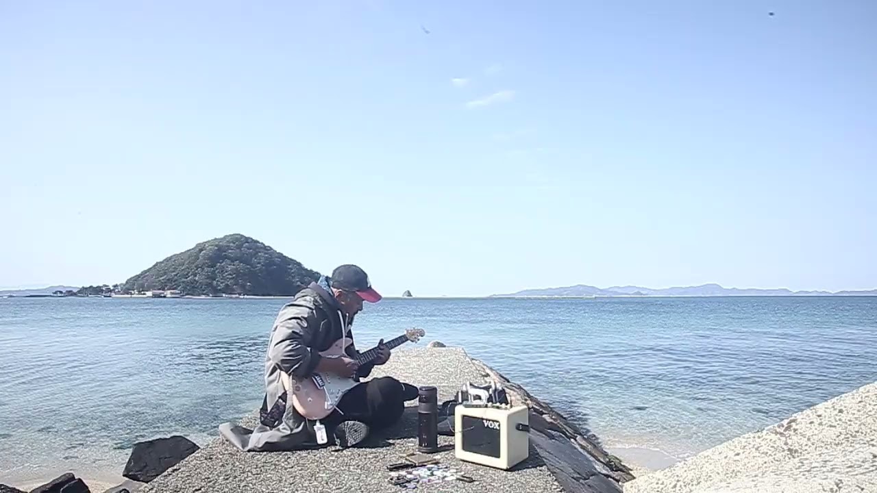 MVI 5738　ﾍﾎﾞギター、独り楽隊屋まっつんです。ﾃﾝｷｶﾞｲｲﾄｲｲﾈ~~　@2026-03-12 on 大浜　ｵﾗﾆｱﾝｿｸｦｸﾚVer.『家で弾くな!うるさい!』