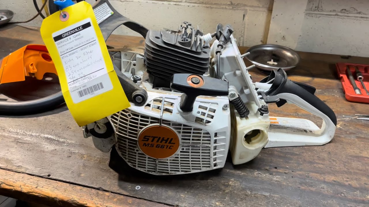Stihl MS661c восстановлен с неизвестной проблемой карбюратора.