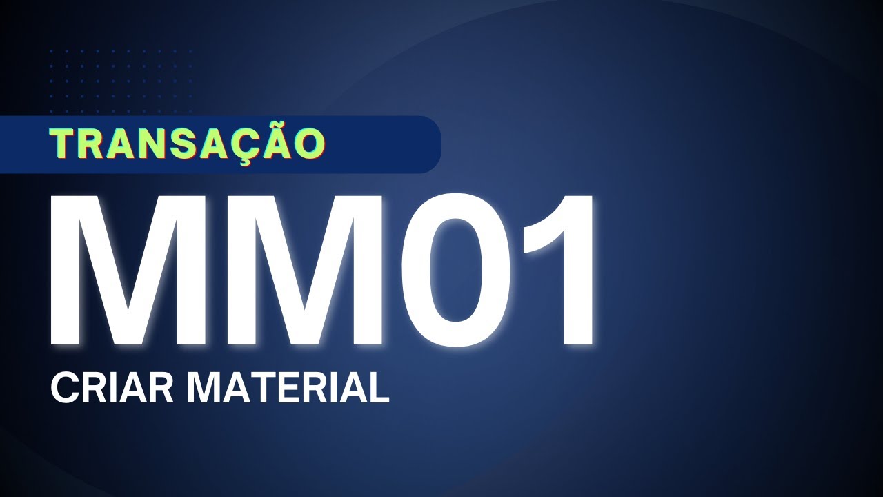 Como Criar Material na transação MM01 | SAP MM