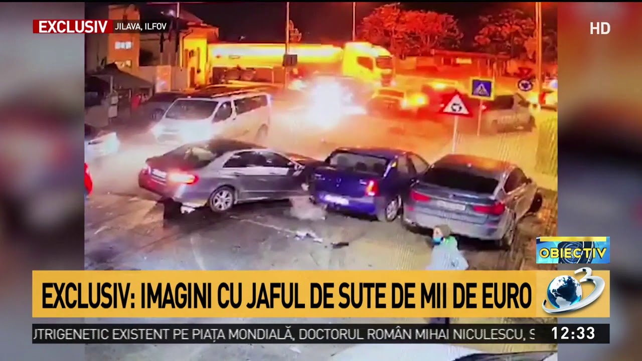 Imagini cu jaful de sute de mii de euro de la Sinteşti