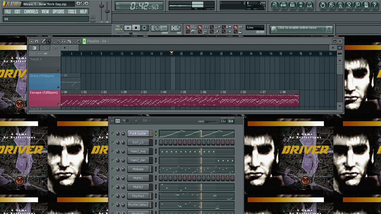 Driver PS1 OST Transcription into FL Studio: New York Day (Chase)