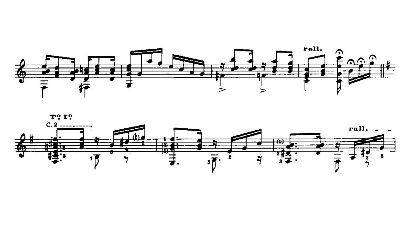 Heitor Villa lobos   Choros No.1 for Guitar (Score video)