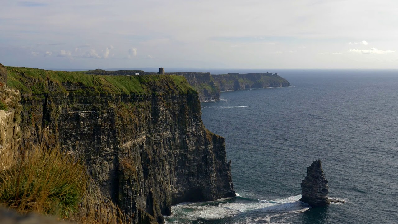Relaxing Cliffs of Moher - Ocean waves & seagulls video sound