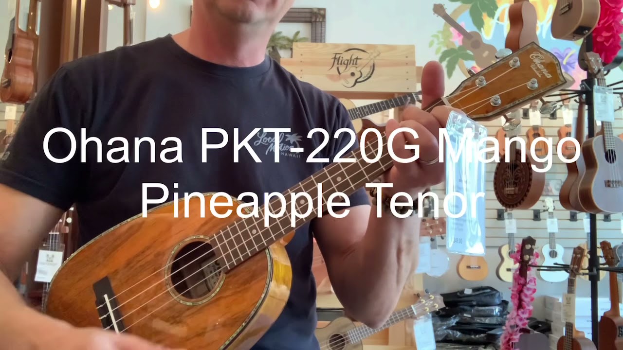 Ohana PKT-220G Mango Pineapple Tenor Ukulele Demo/Review at Aloha City Ukes
