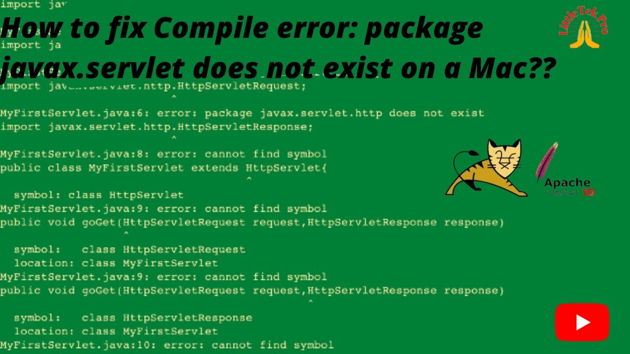 How to fix package javax.servlet does not exist in Tomcat 10.