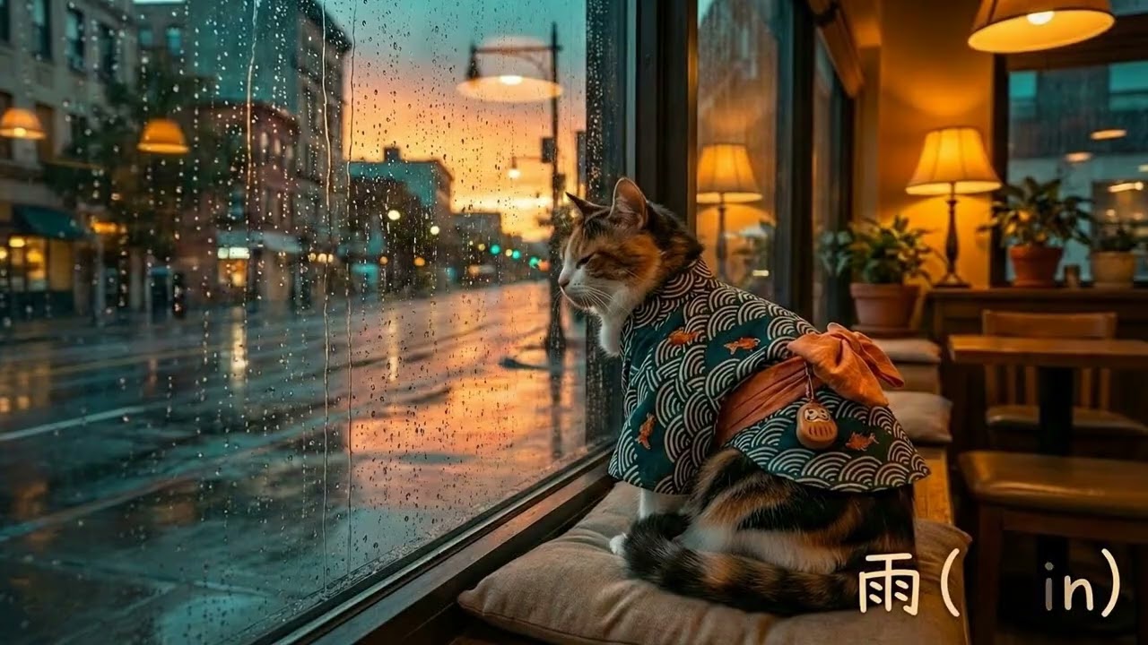🐱 Purrfect Rainy Day ☕ 2 Hour Rainy Coffee Chill 🎵 Cozy Ambience ✨