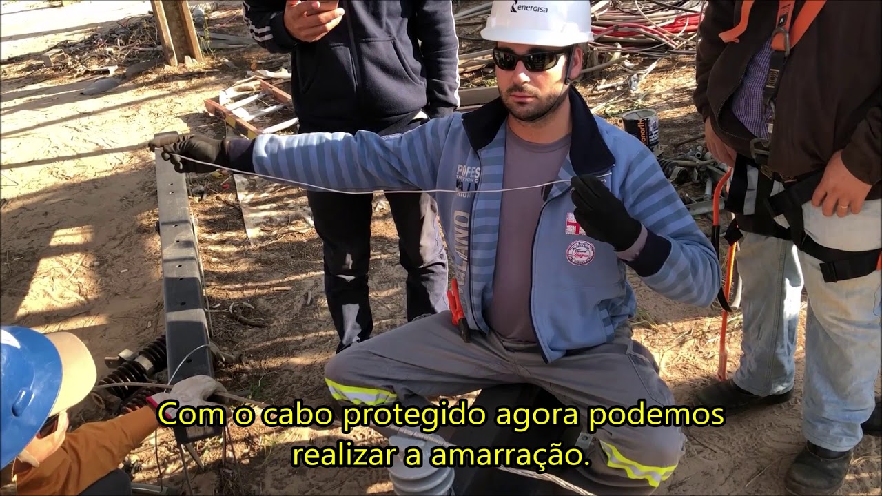 COMAN - Amarração de cabo em isolador de topo - GS ELETROTÉCNICA