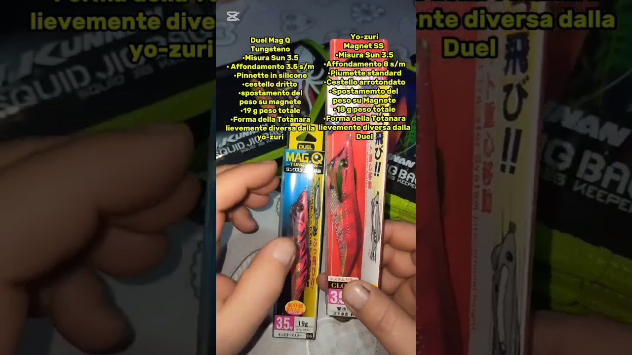 DIFFERENZA TRA TOTANARA/EGI DUEL MAG Q TUNGSTENO 3.5 Vs YO-ZURI MAGNET SS 3.5 🎣🎣🦑🐙