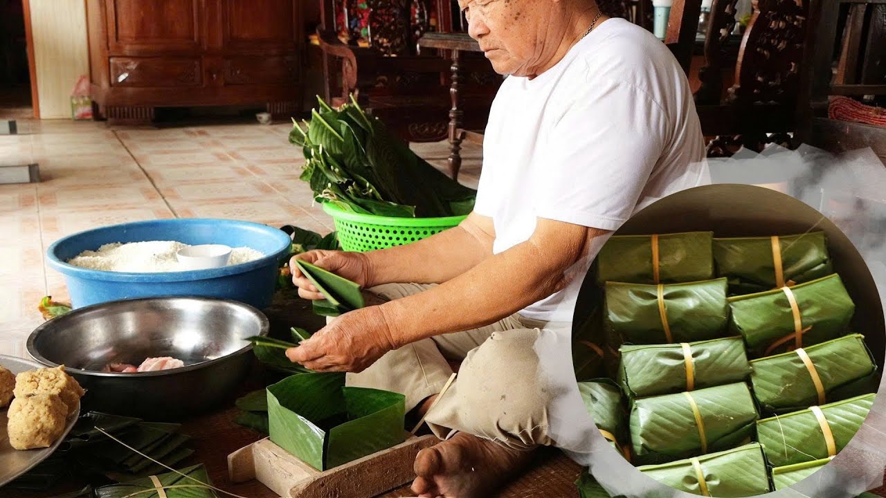 Ông Nội 80 Tuổi Chẻ Lạt, Gói Bánh Chưng Chuẩn Bị Đón Tết Cổ Truyền | Life in Vietnam’s countryside
