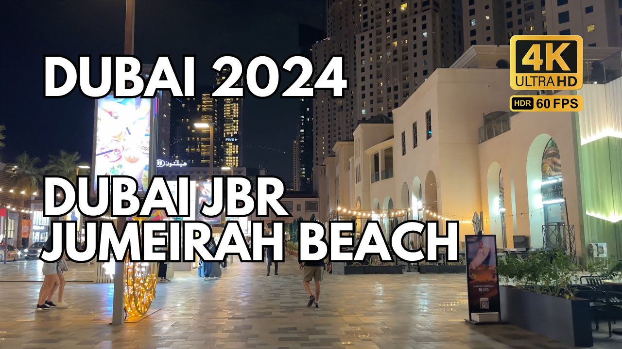 Dubai JBR Walk | Marina Beach Side | Jumeirah Beach Residence | 4K HDR UHD 60 FPS