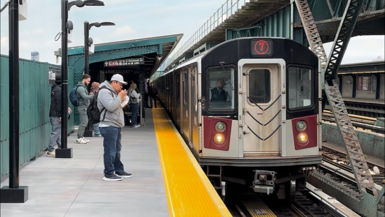 7 Train Action at 111 Street (after renovations)