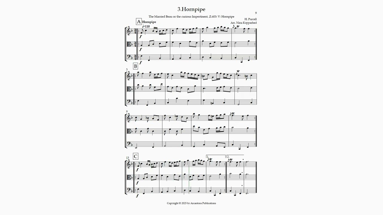 Dance Music by Mozart, Handel and Purcell | arr. String Trio (Nina Kopparhed)