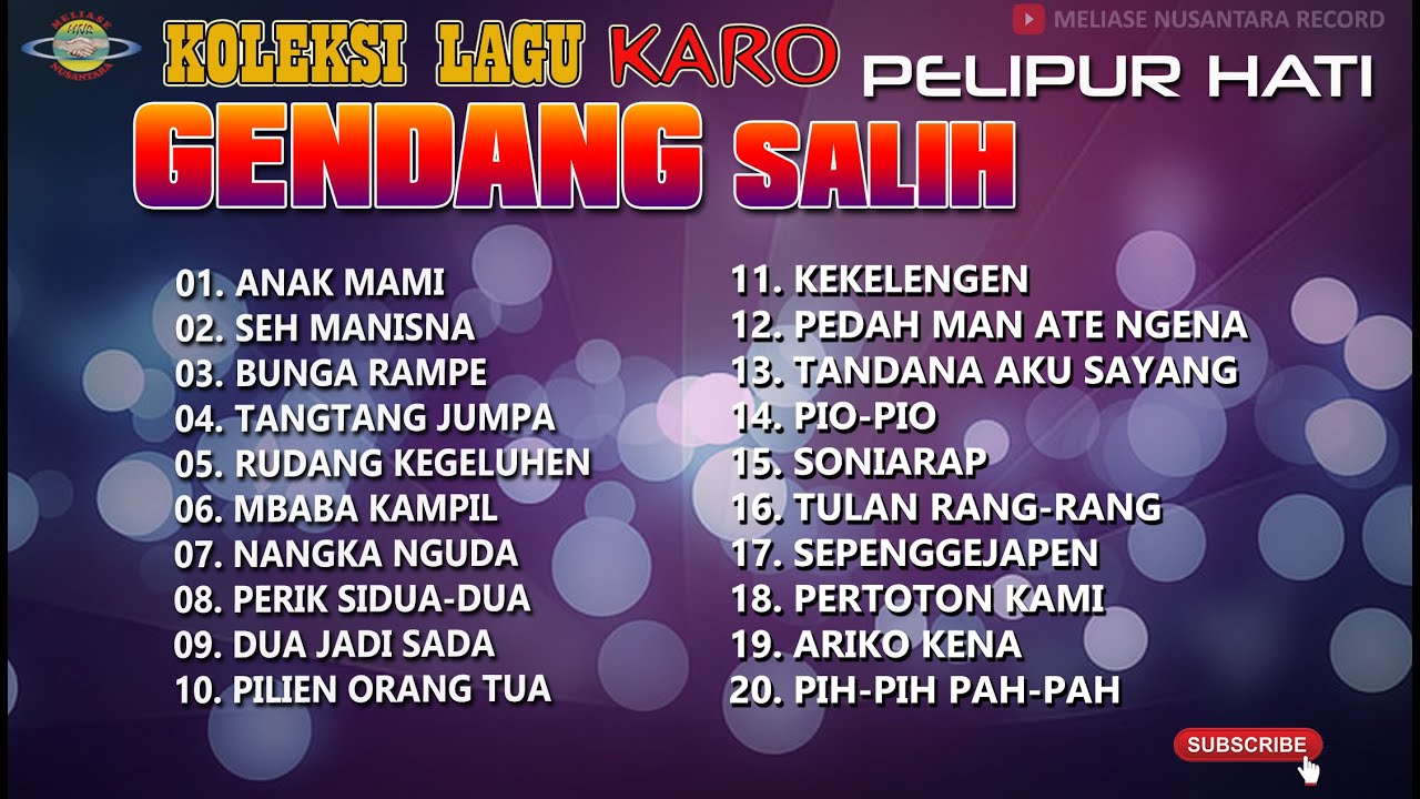 KOLEKSI LAGU KARO GENDANG SALIH PELIPUR HATI
