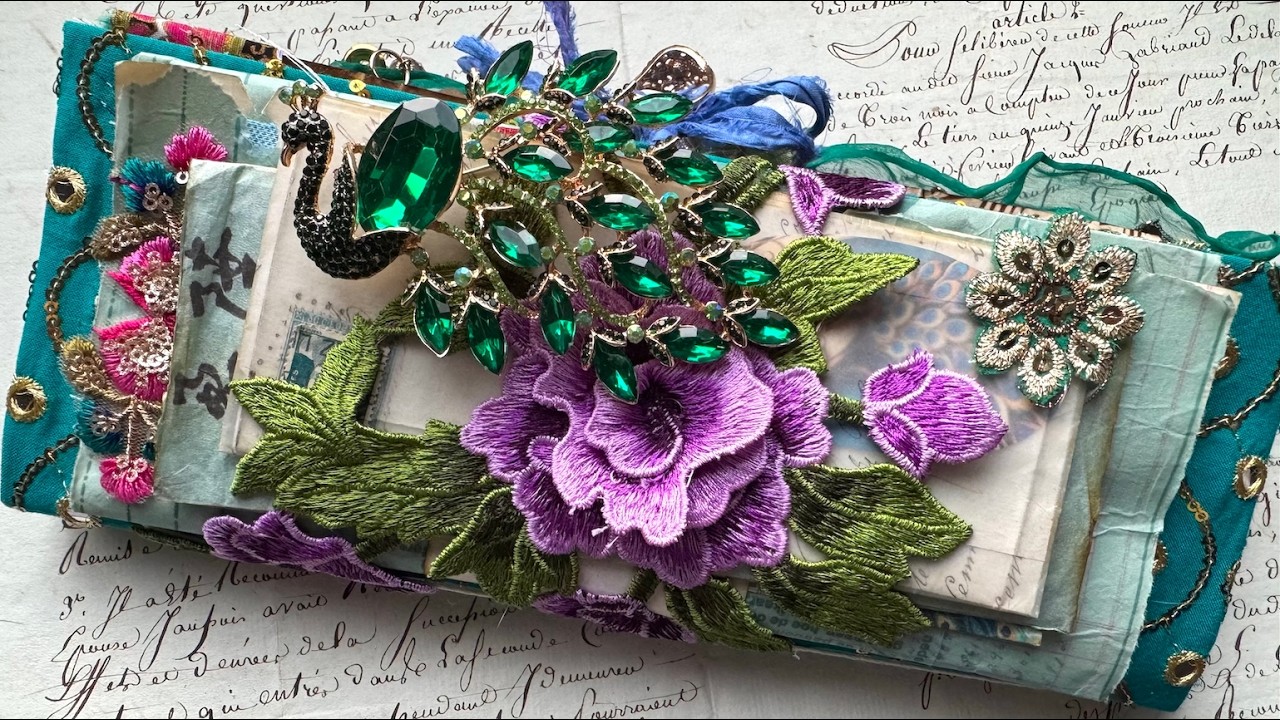 The Emerald Peacock: Tall and Opulent Junk Journal Full of Treasures, Chatty Flip Through (sold!) 