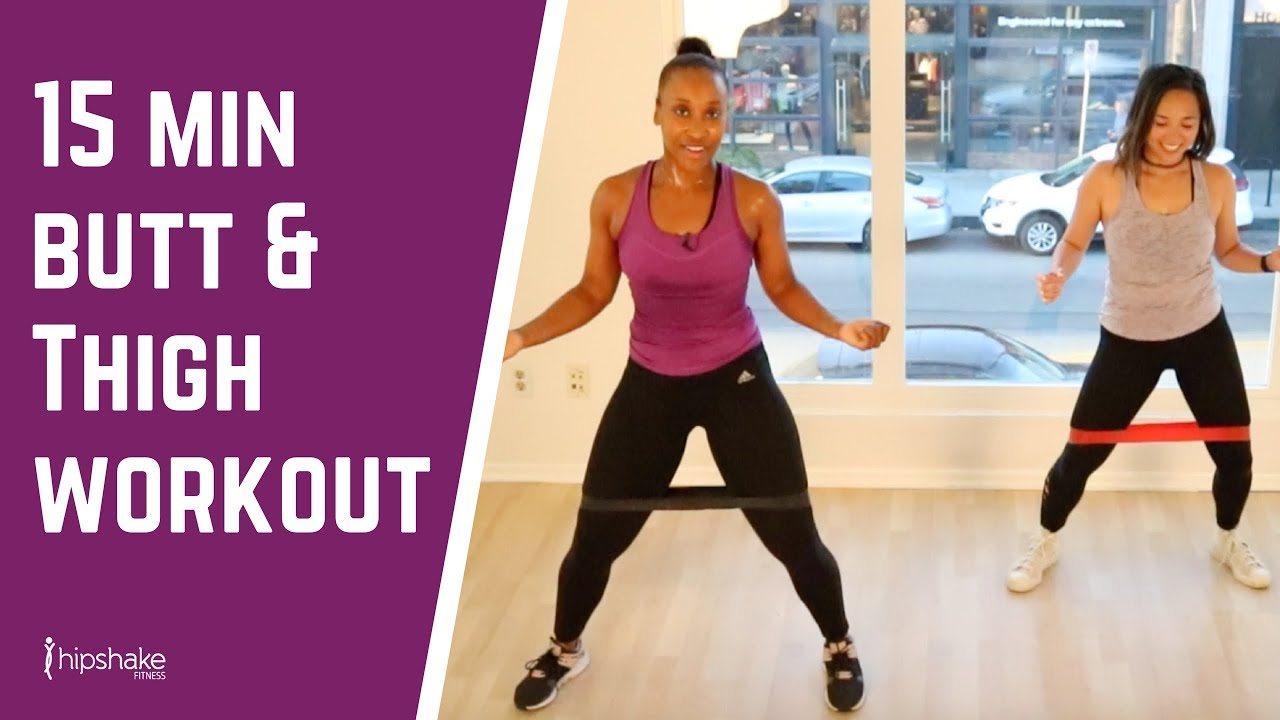 15 Minute Butt & Thigh Workout With Fitness Bands | Dancehall Jam