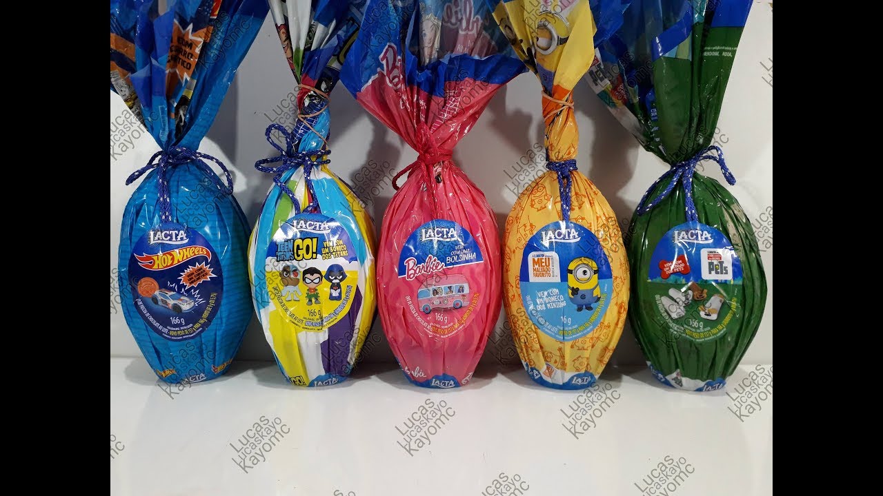 Ovo de Páscoa Minions,  Pets, Jovens Titãs , Barbie e Hot Wheels Lacta 2020