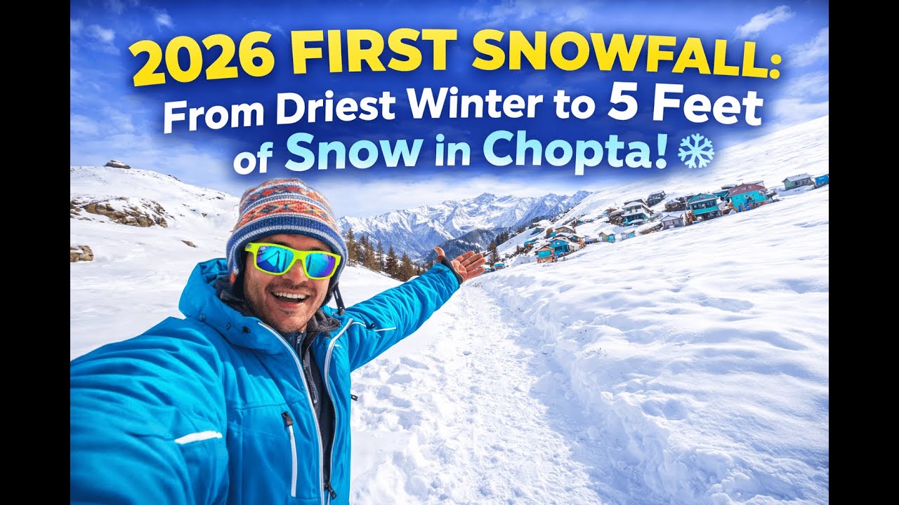 2026 First Snowfall: From Driest Winter to 5 Feet of Snow in Chopta! ❄️