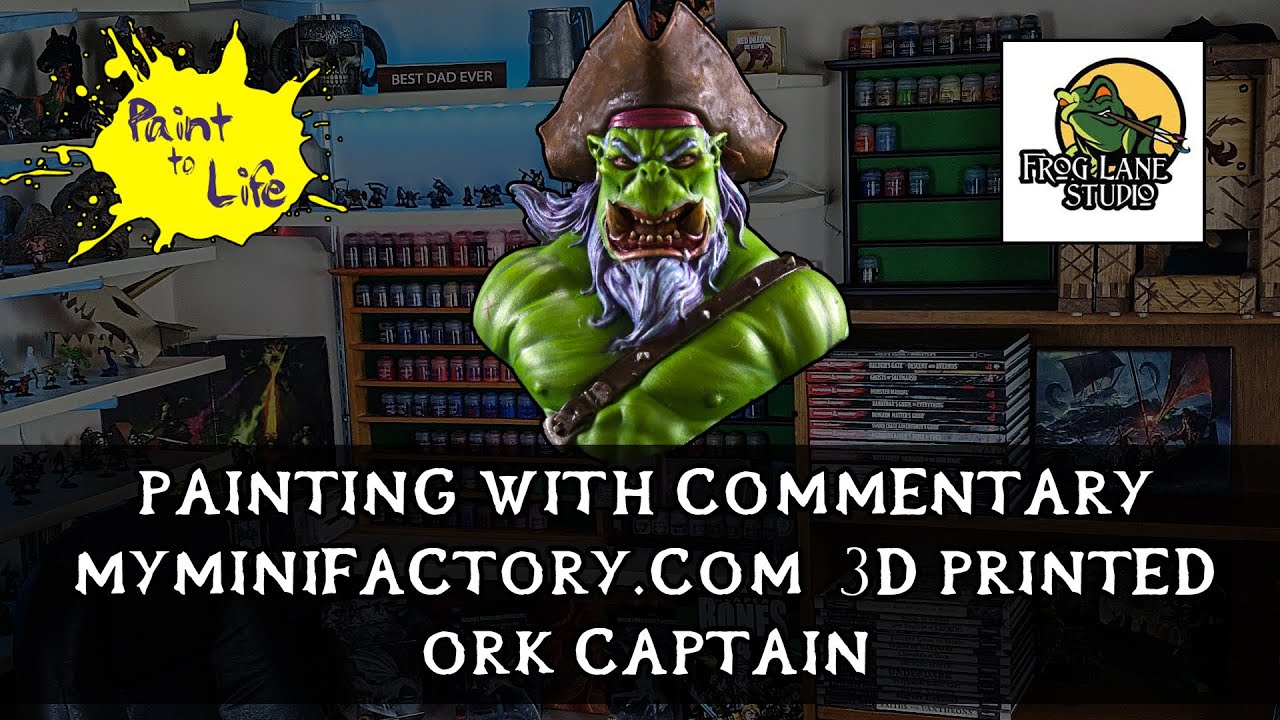 Painting a 3d Printed Orc Captain Bust with step by step commentary