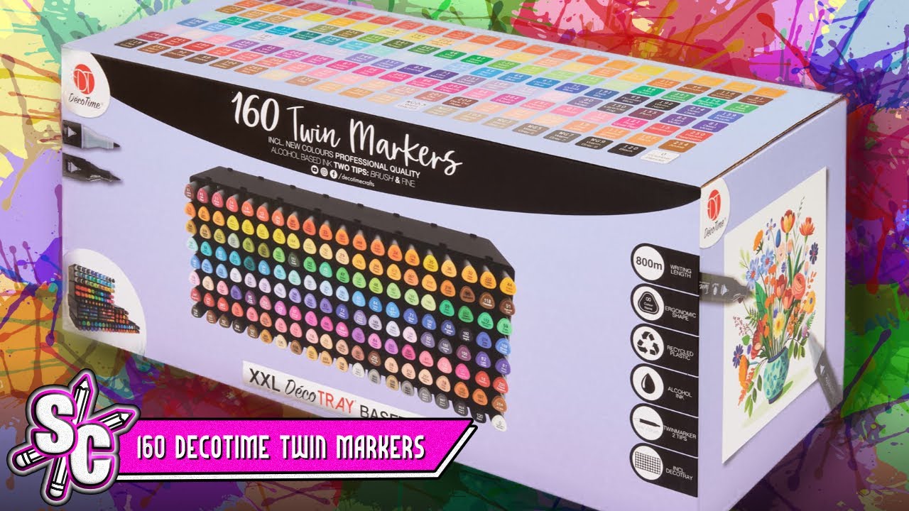 160 DecoTime Twin Markers Unboxing Swatching Review - Sophie Colours #alcoholmarkers @sophiecolours
