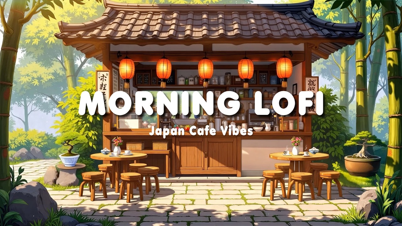 Morning Lofi Vibes ☀️ Peaceful Japan Cafe in Bamboo Forest 🍵 Relaxing Lo-fi Jazz for Study & Focus
