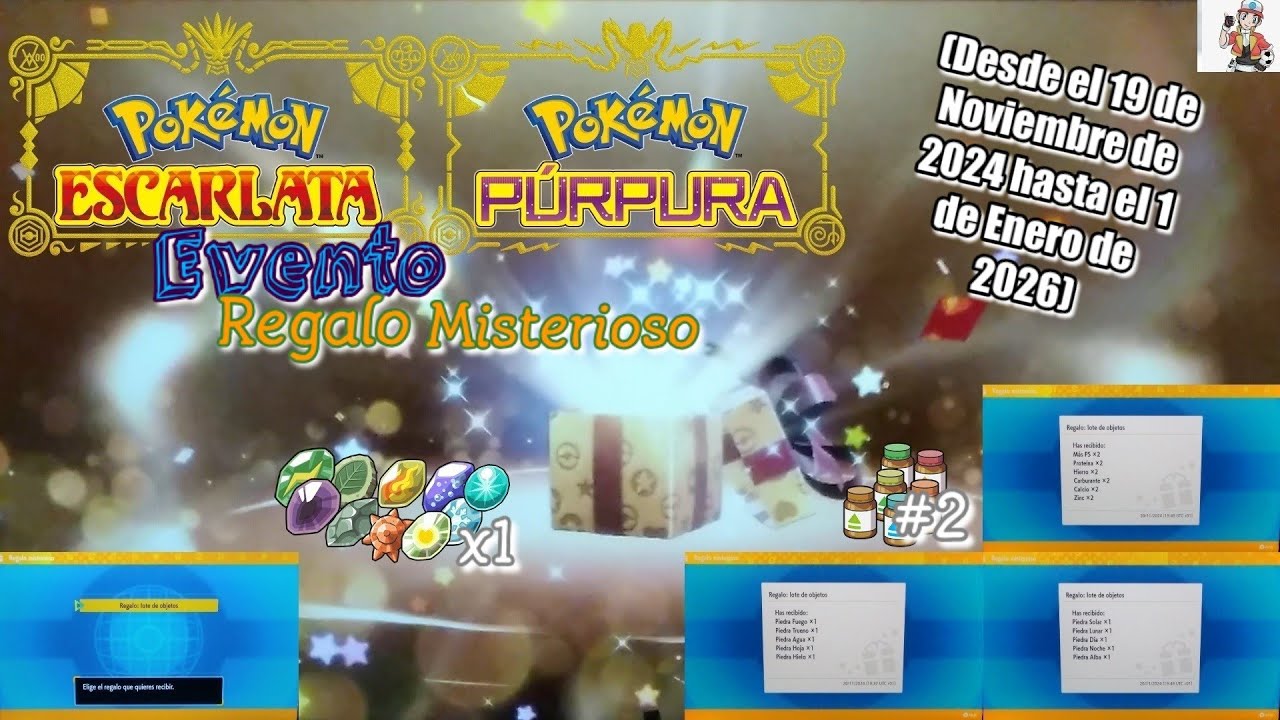 Pokémon Escarlata/Púrpura: Evento Regalo Misterioso - Piedras evolutivas y vitaminas