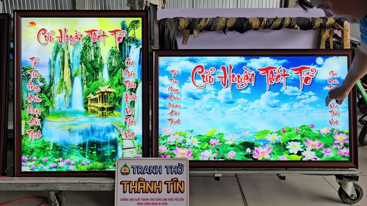 Cửu Huyền Thất Tổ ghép cảnh Đèn LED siêu sáng chất lượng cao - Tranh Thờ Thành Tín 0902603113 