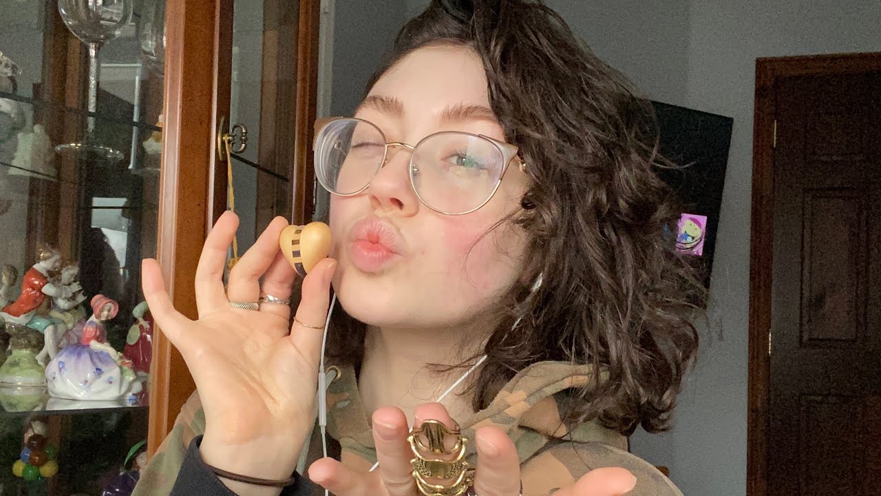 ASMR 3 kinds of kisses with whispers and ring sounds (mouth sounds)
