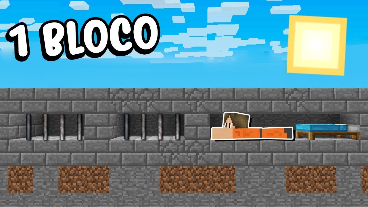 Minecraft: COMO FUGIR DE UMA PRISÃO DE APENAS 1 BLOCO DE ALTURA?!