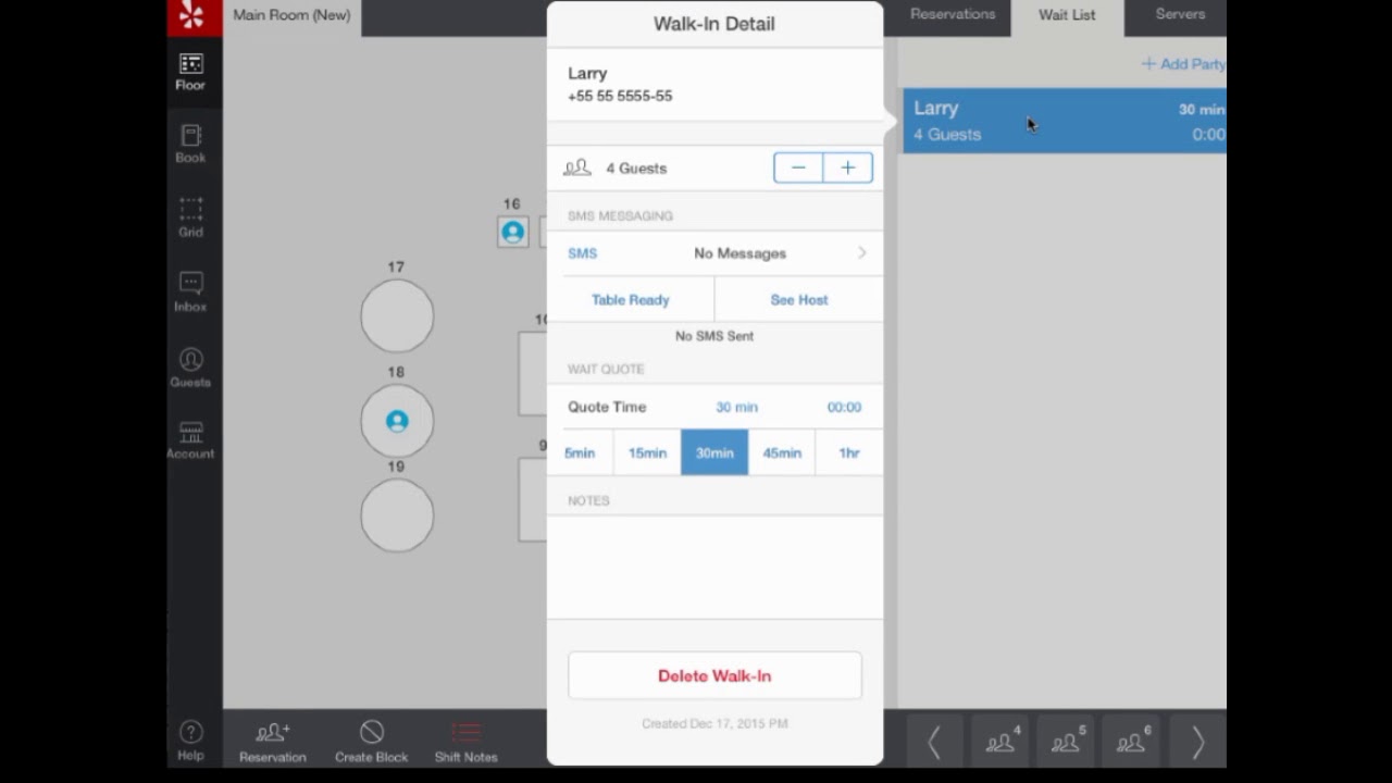 Yelp Seat Me Reservation Host training guide for Rhythm Kitchen