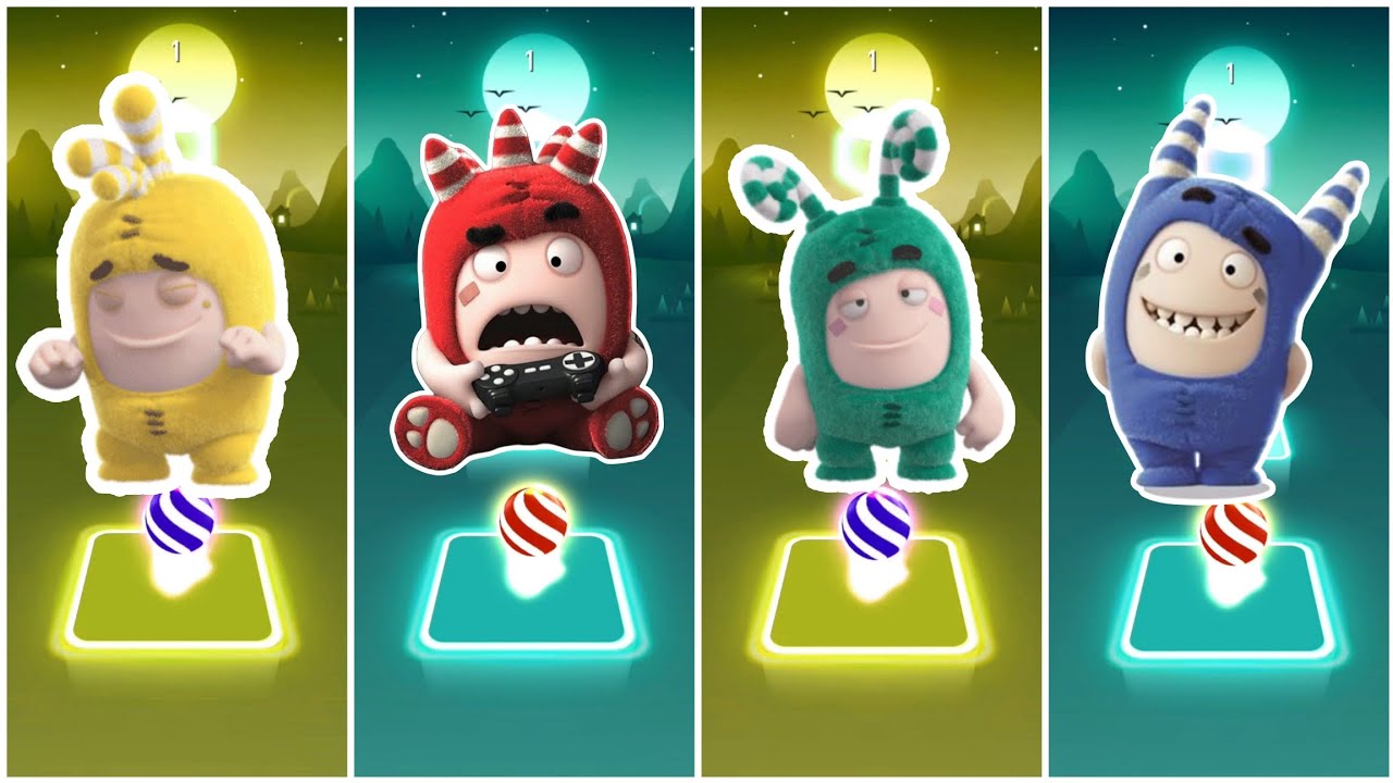 Oddbods Bubbles VS Oddbods Fuse VS Oddbods Newt Vs Oddbods Slick - Tiles Hop Edm Rush🎶