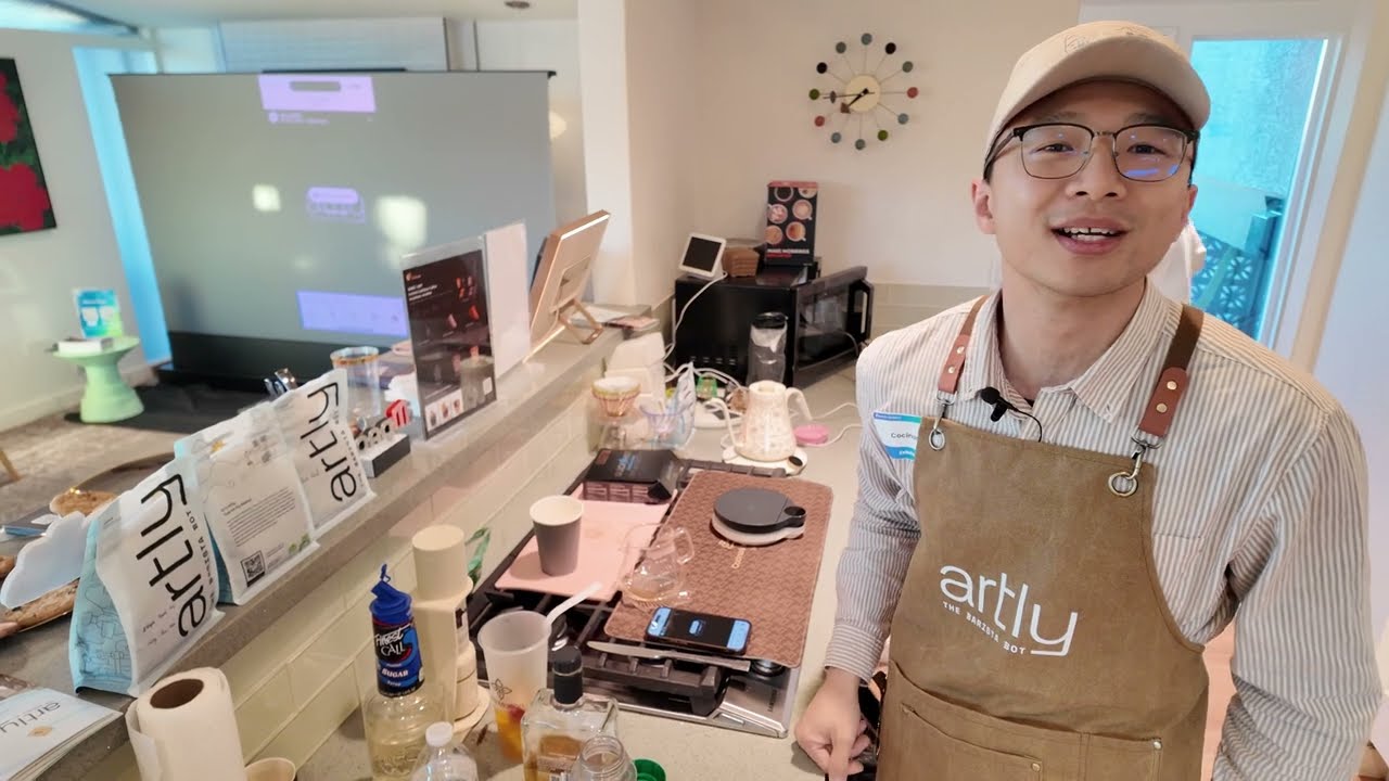 artly Robotic Coffee Mastery at #ces2025 AI-Driven Automation coffee making with Latte Art