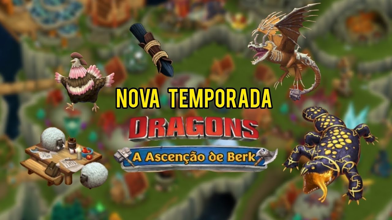 Nova temporada sazonal treinamento da academia com novos dragões e decorações 