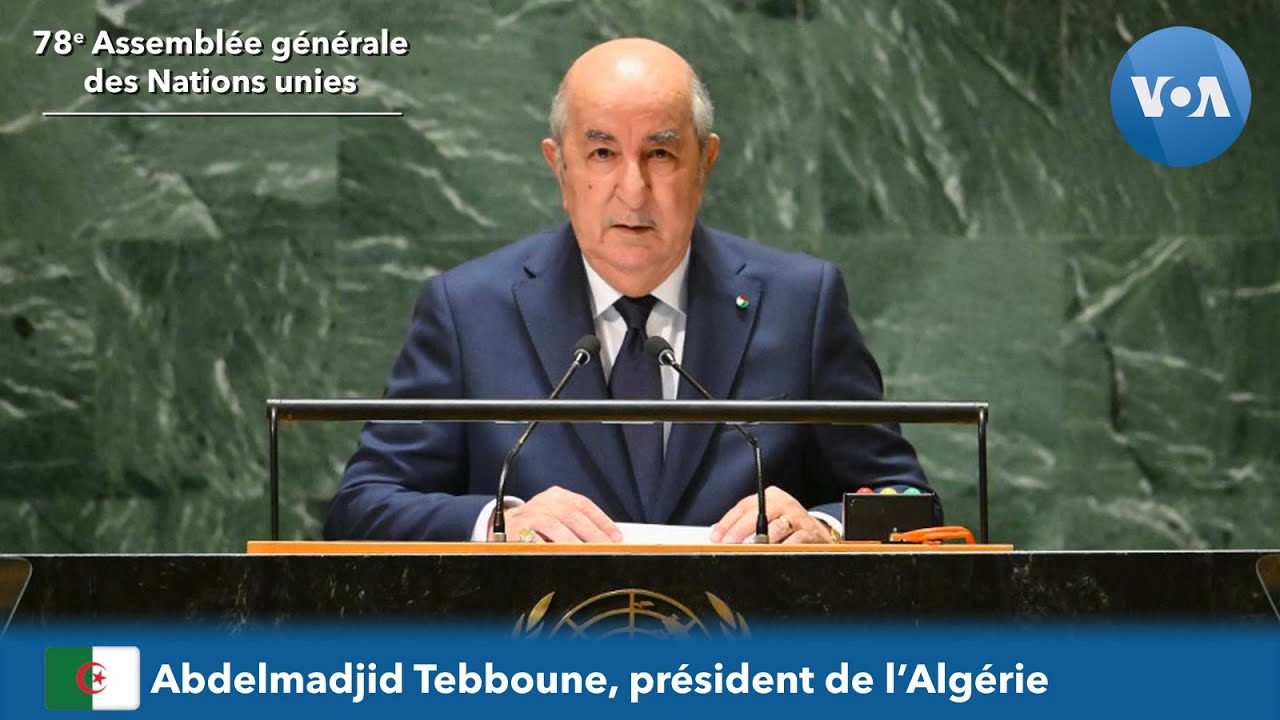 Abdelmadjid Tebboune (Algérie) devant la 78e Assemblée générale de l'ONU