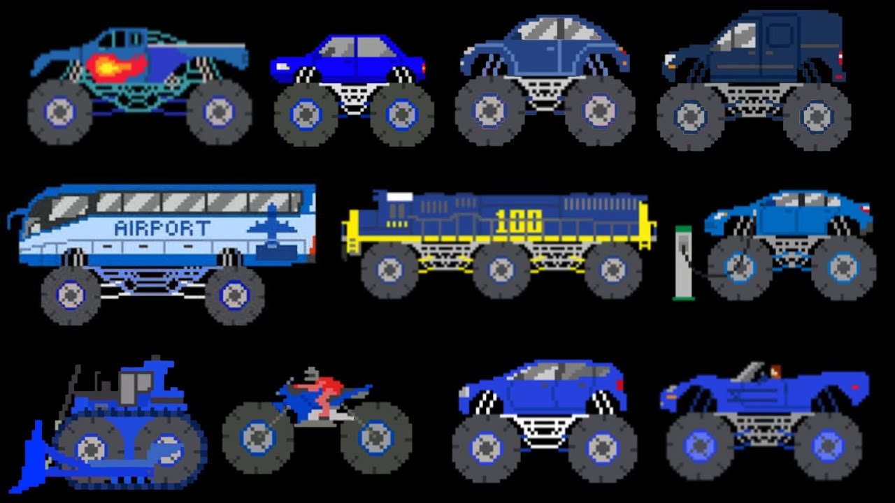 Blue Monster Vehicles - @TheKidsPictureShow