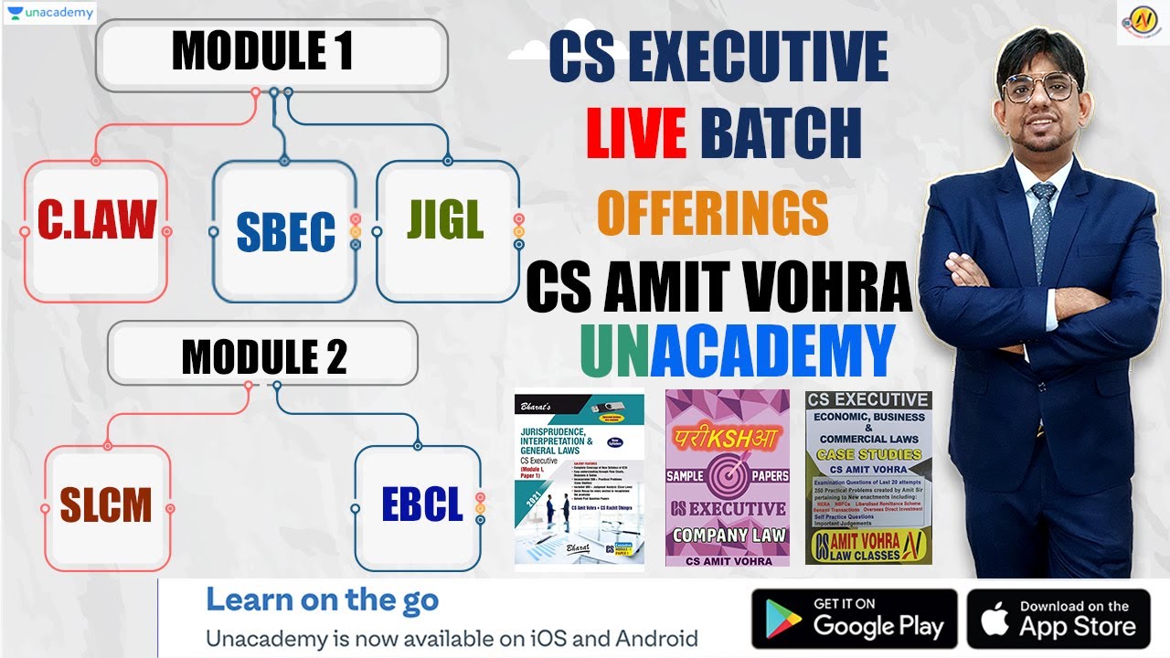 CS Executive Live Batch Offerings By CS Amit Vohra Sir || Unacademy || CS Executive