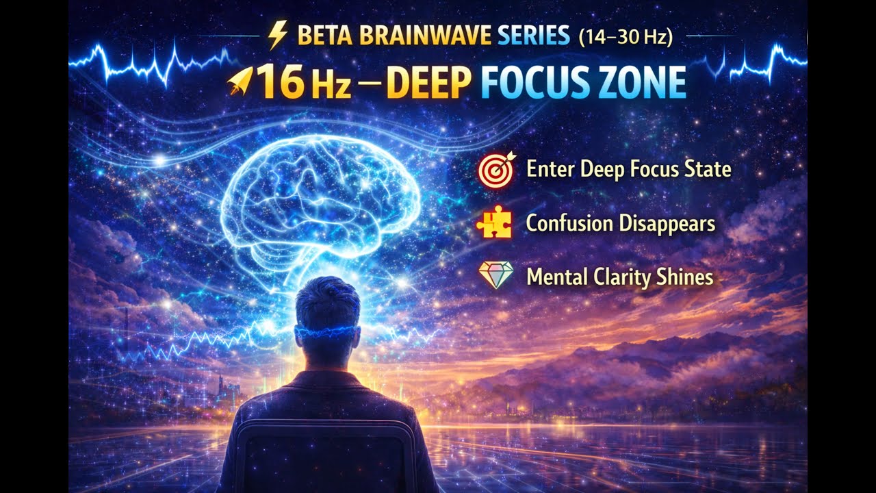 ⚡ 16 Hz — Deep Focus Zone | Zero Distractions 🎯 Crystal Clear Mind | Intense Concentration
