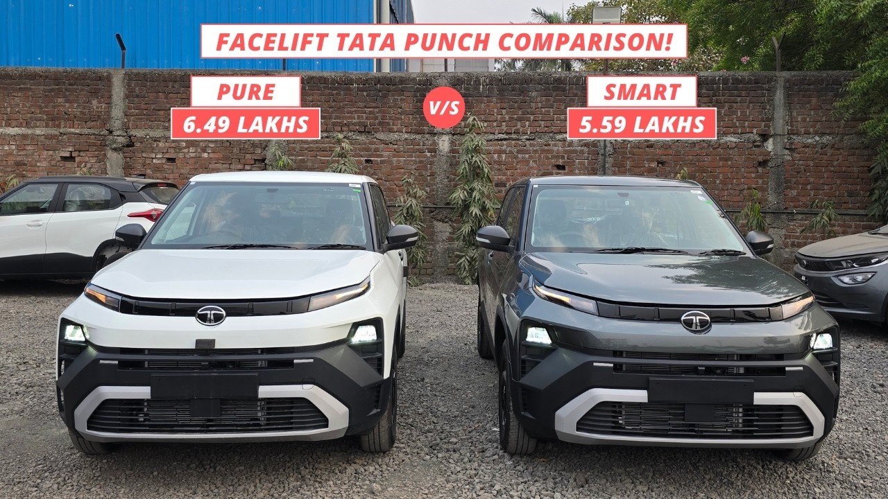 Facelift Tata Punch Smart vs Pure Petrol MT Comparison | All differences explained | GA Automotive