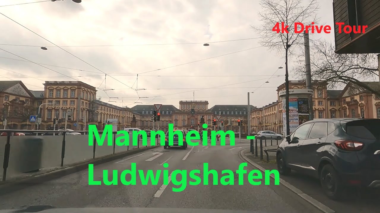 Germany Drive: Mannheim - Ludwigshafen / am Rhein in Deutschland 德国驾车游：莱茵河畔曼海姆 + 路德维希港城市游